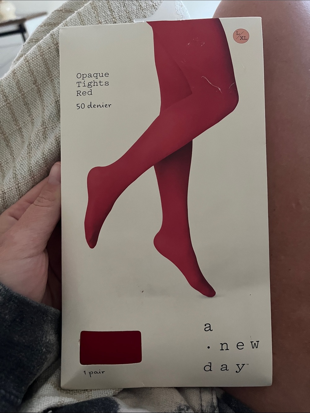 a new day Red Opaque Tights - 50 Denier